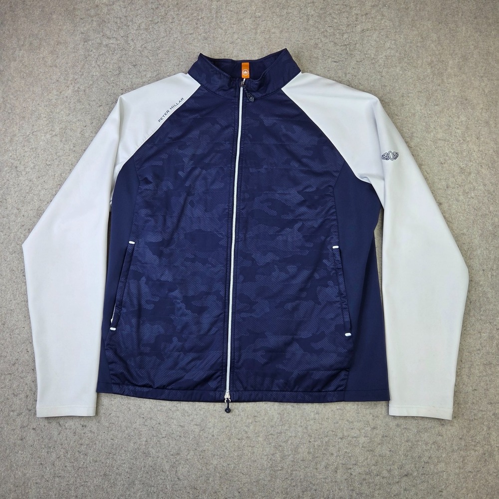 Peter Millar Hyperlight Merge Jacket Mens XL Blue Camo The Olympic Club Logo